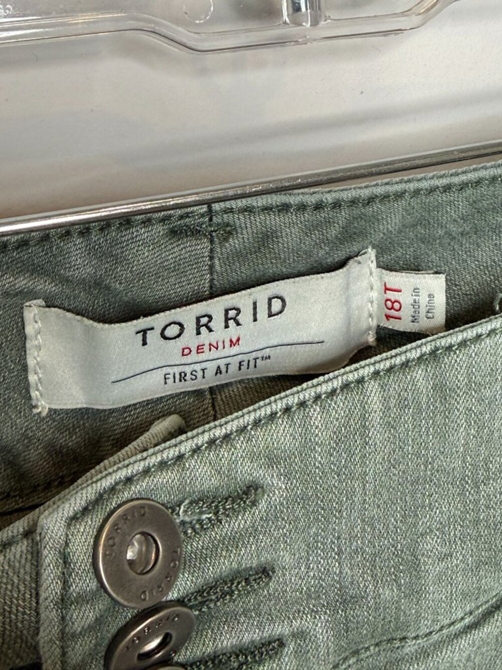 Torrid Jegging Jeans Womens 18R Green Zip Pocket Stretch Skinny High Rise - Picture 7 of 14